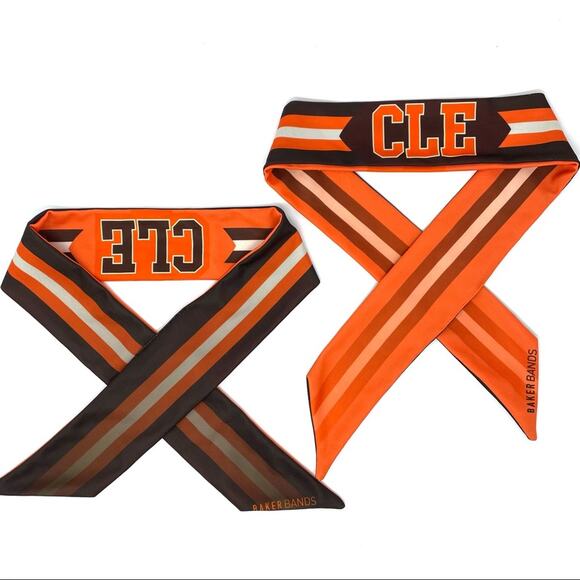 Cleveland Browns Baker Bands Bundle of 2 Reversible Headbands, Ohio Football NFL - Picture 1 of 7